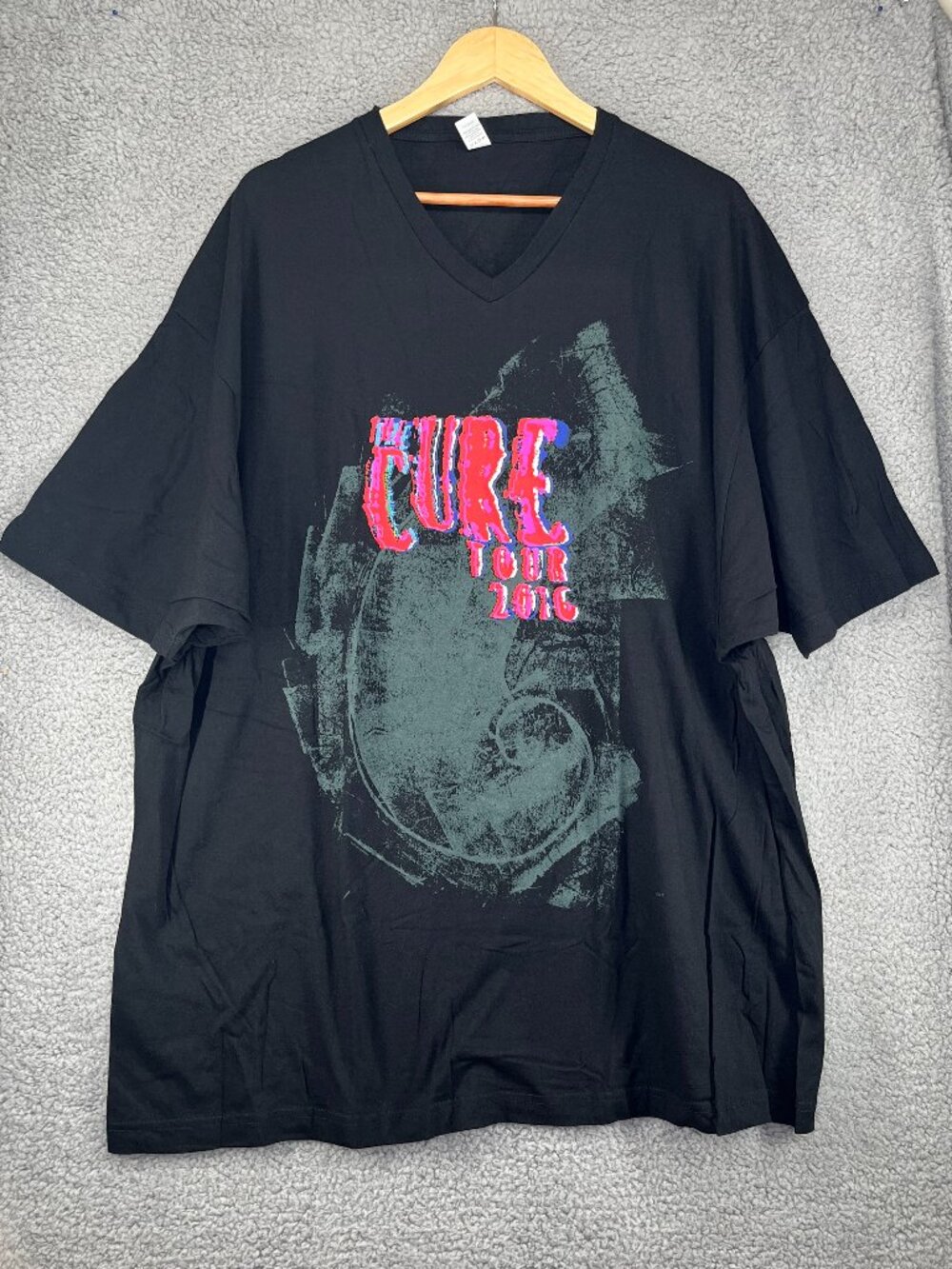 The Cure 2016 Tour T Shirt XXXL Black V Neck Concert Band Tee Unisex 3X